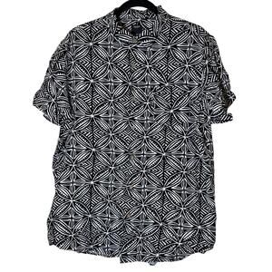 Union Men's Short Sleeve Geometric Button Front Size XL